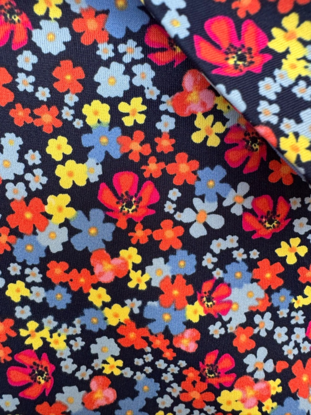GOLF Navy Floral Print Fabric Top with Bright Blooms